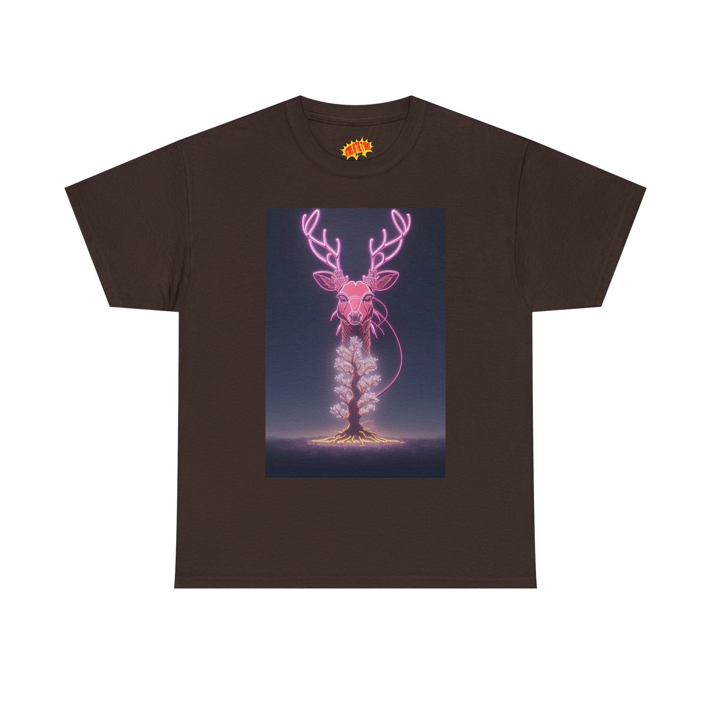 Electric Neon Deer Tree Cotton Tee Shirt *Multiple Colors*
