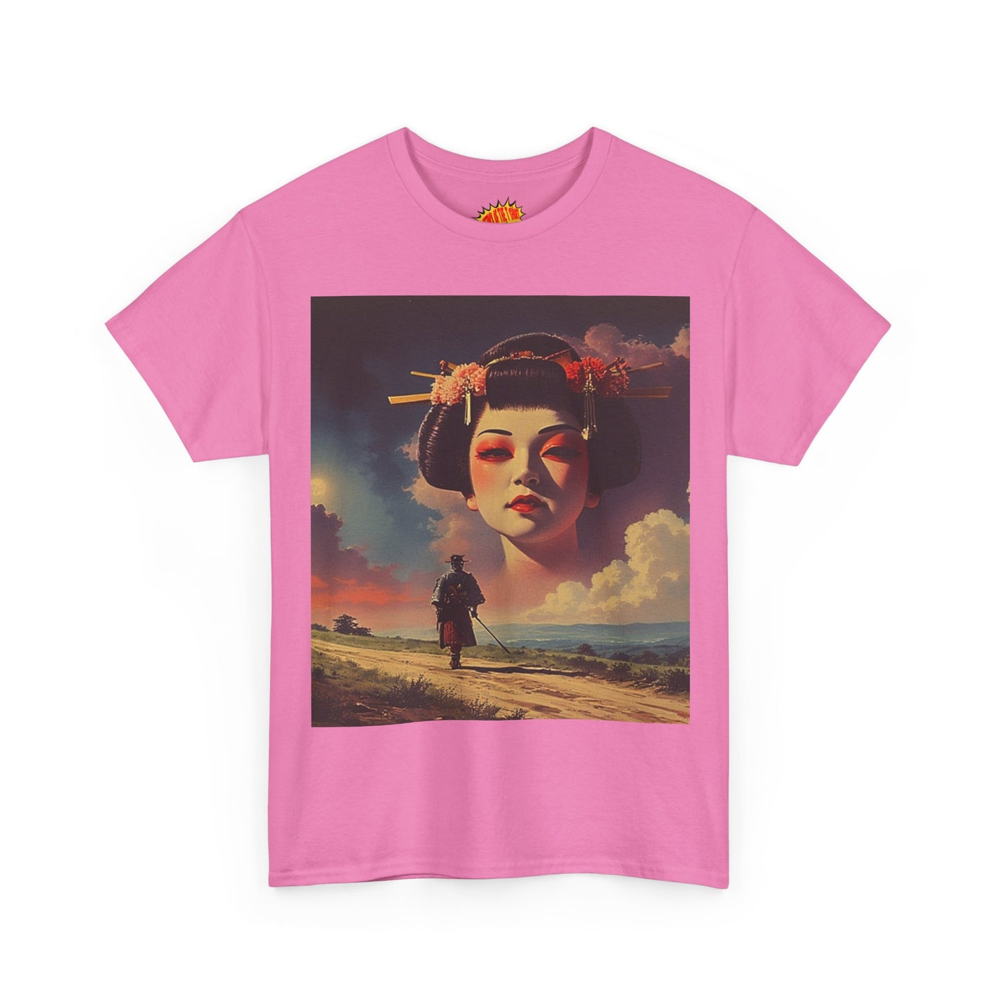 Travelling Samurai w/Sky Geisha Woman T-Shirt *Multiple Colors*
