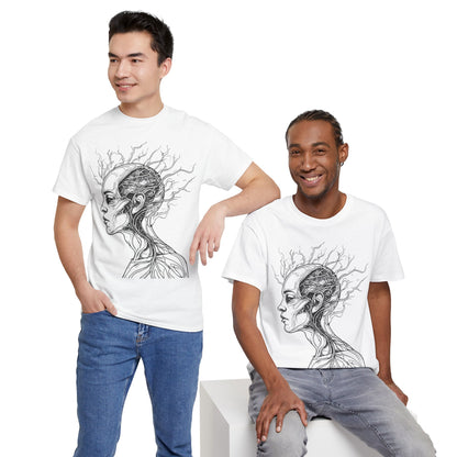 Anatomy Line Drawing Face Graphic Art Tee Shirt