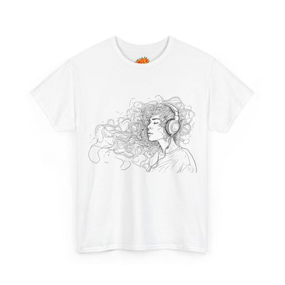 Line Drawing Portrait Graphic Musical Art Tee Shirt