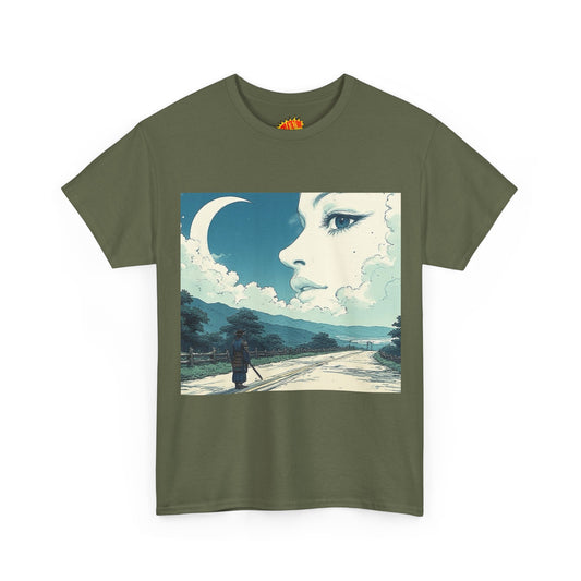 Vintage Anime Style Cloud Woman w/Sliver Moon T-Shirt *Multiple Colors*