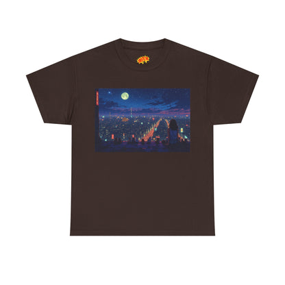 Anime Neon Cityscape w/Cats T-Shirt