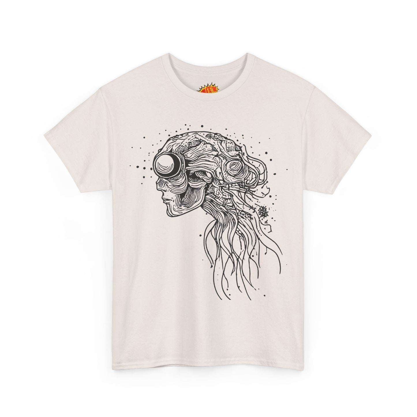 Humanoid Line Drawing Face Graphic Art Tee Shirt *Multiple Colors*