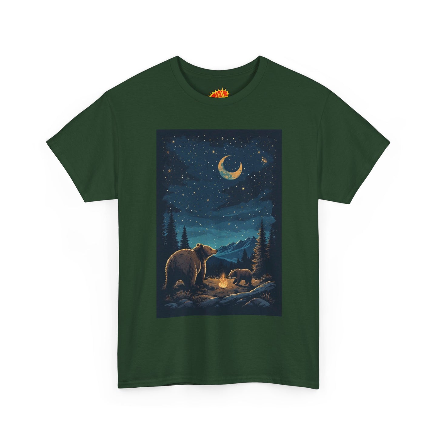 Grizzly Bear with Cub Night Scene T-Shirt *Multiple Colors*