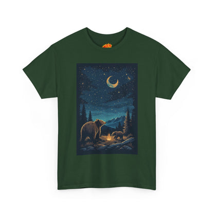 Grizzly Bear with Cub Night Scene T-Shirt