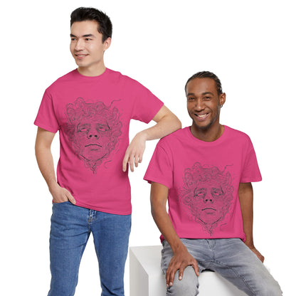 Human Face Line Drawing Graphic Art Tee Shirt