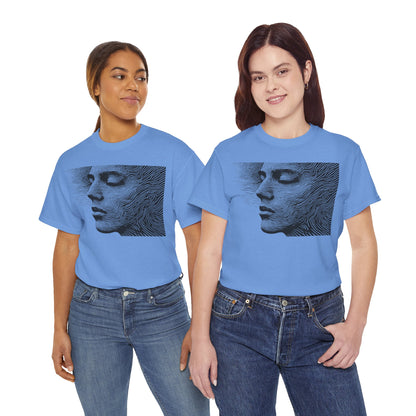 Face Line Drawing Portrait Graphic Art Tee Shirt