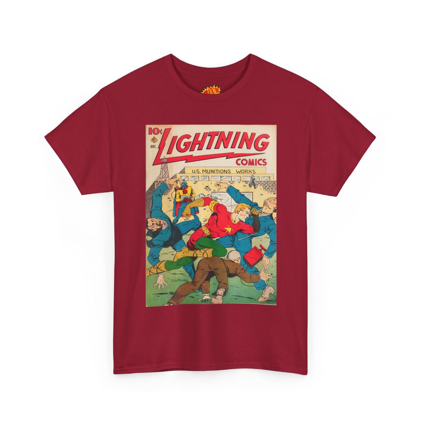 Lightning Comics Dec. Comic Tee Shirt *Multiple Colors*