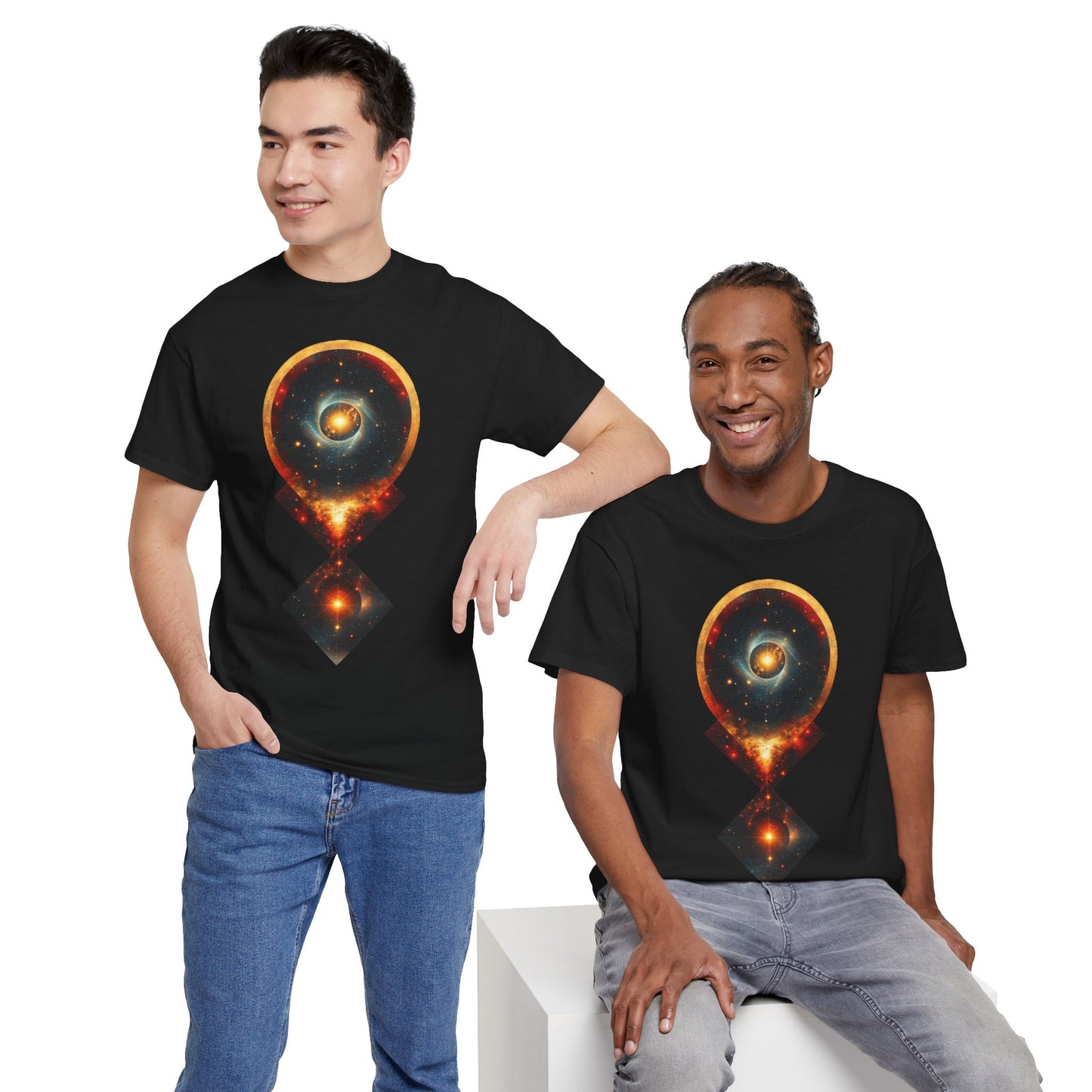 Geometric Space Nebula Graphic Art Tee Shirt *Multiple Colors*