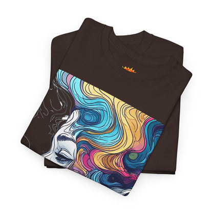 Face w/Color Hair Graphic Art Tee Shirt