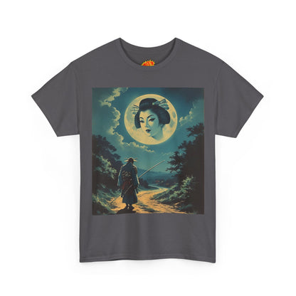 Travelling Samurai w/Full Moon Geisha Woman T-Shirt
