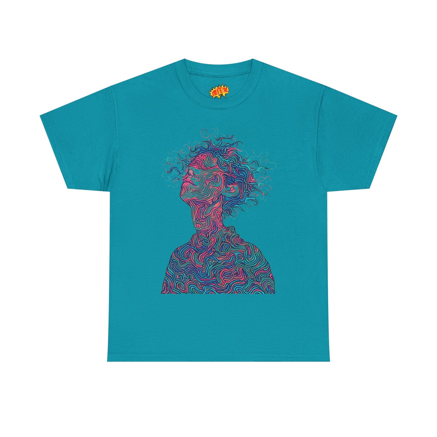 Line Drawing Multicolor Human Graphic Art Tee Shirt *Multiple Colors*