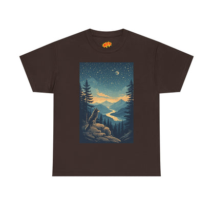 Mountain Wolf Starry Night T-Shirt