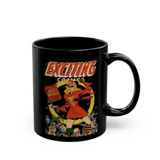 Exciting Comics #53 feat. Miss Masque Black Coffee Mug (11oz, 15oz)