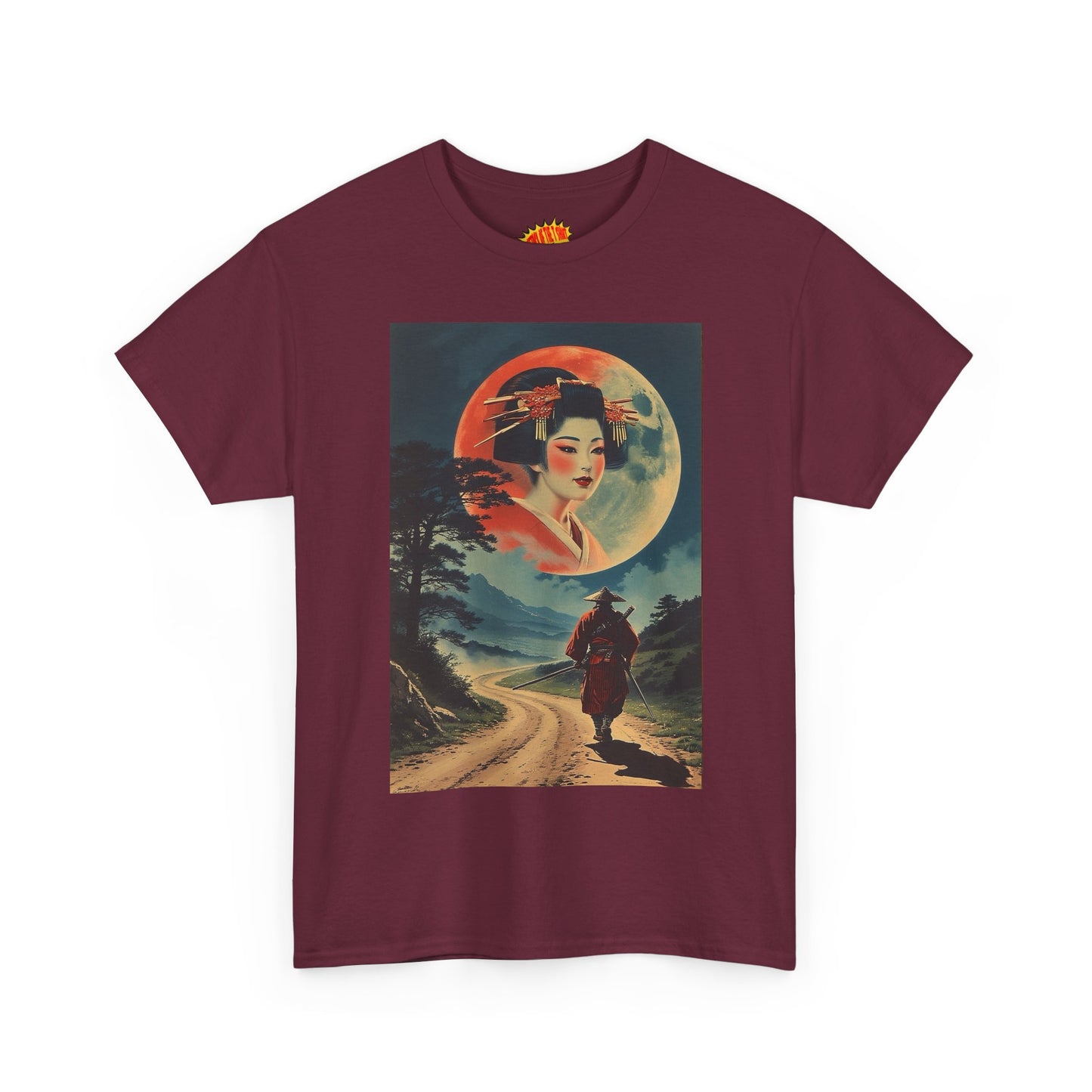 Walking Samurai w/Full Moon Woman T-Shirt *Multiple Colors*