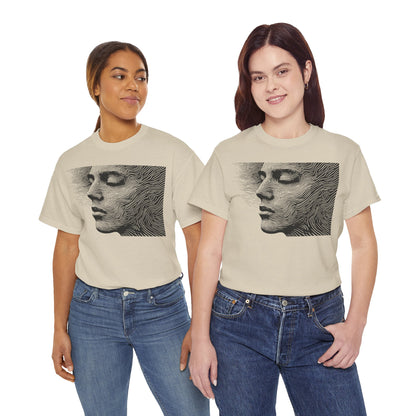 Face Line Drawing Portrait Graphic Art Tee Shirt