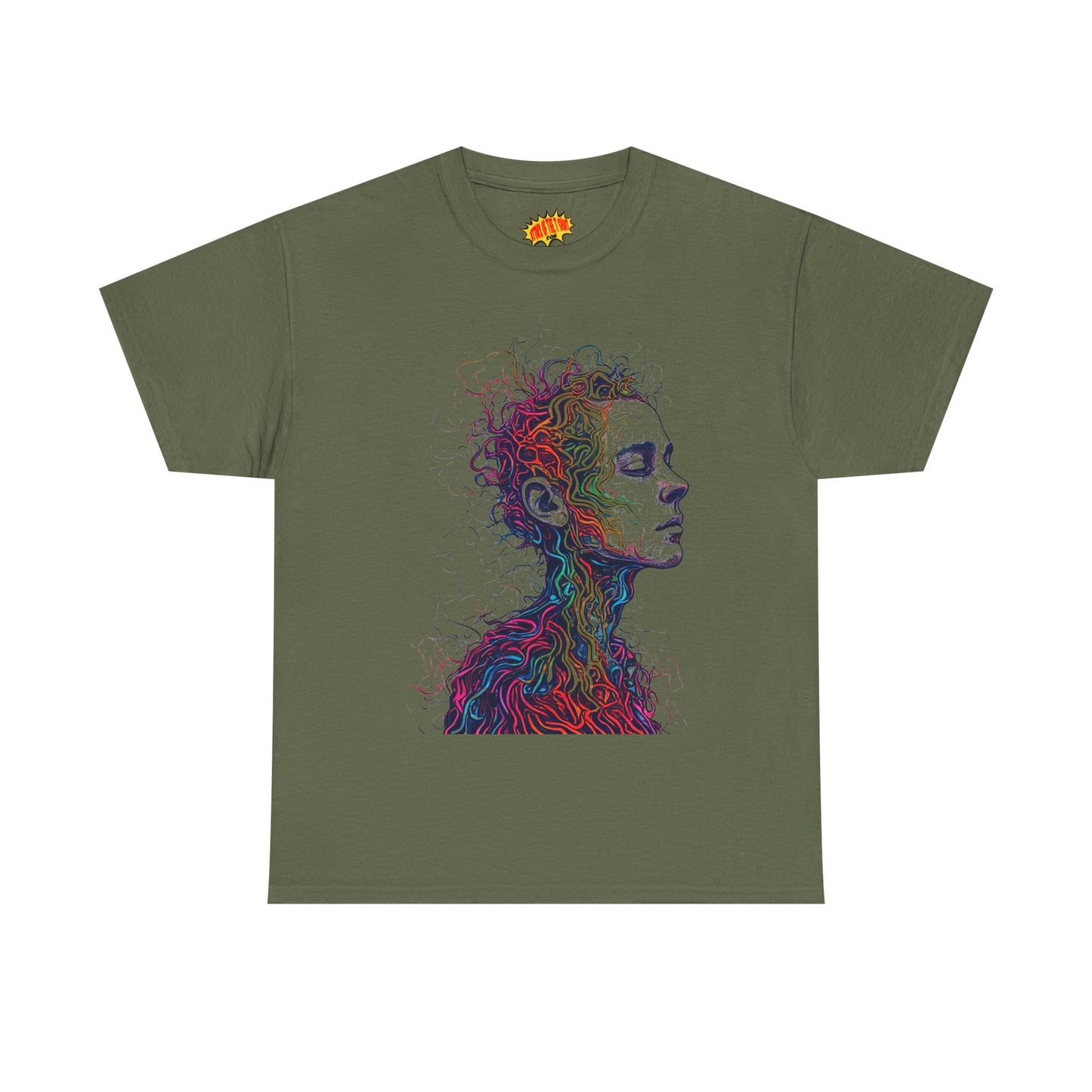 Multicolor Line Drawing Human Graphic Art Tee Shirt *Multiple Colors*