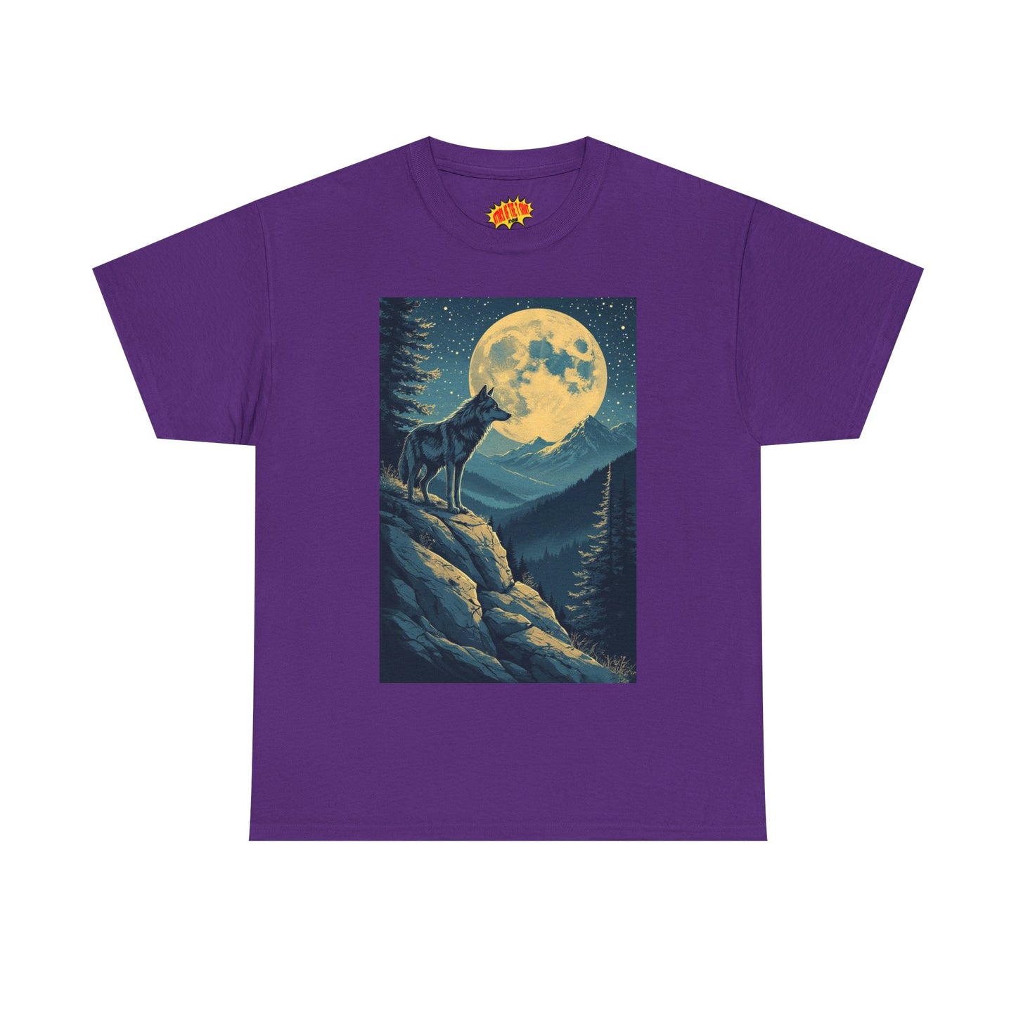 Mountain Wolf Full Moon Scene T-Shirt *Multiple Colors*