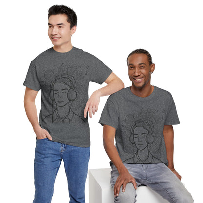 Line Drawing Portrait Graphic Music Art Tee Shirt