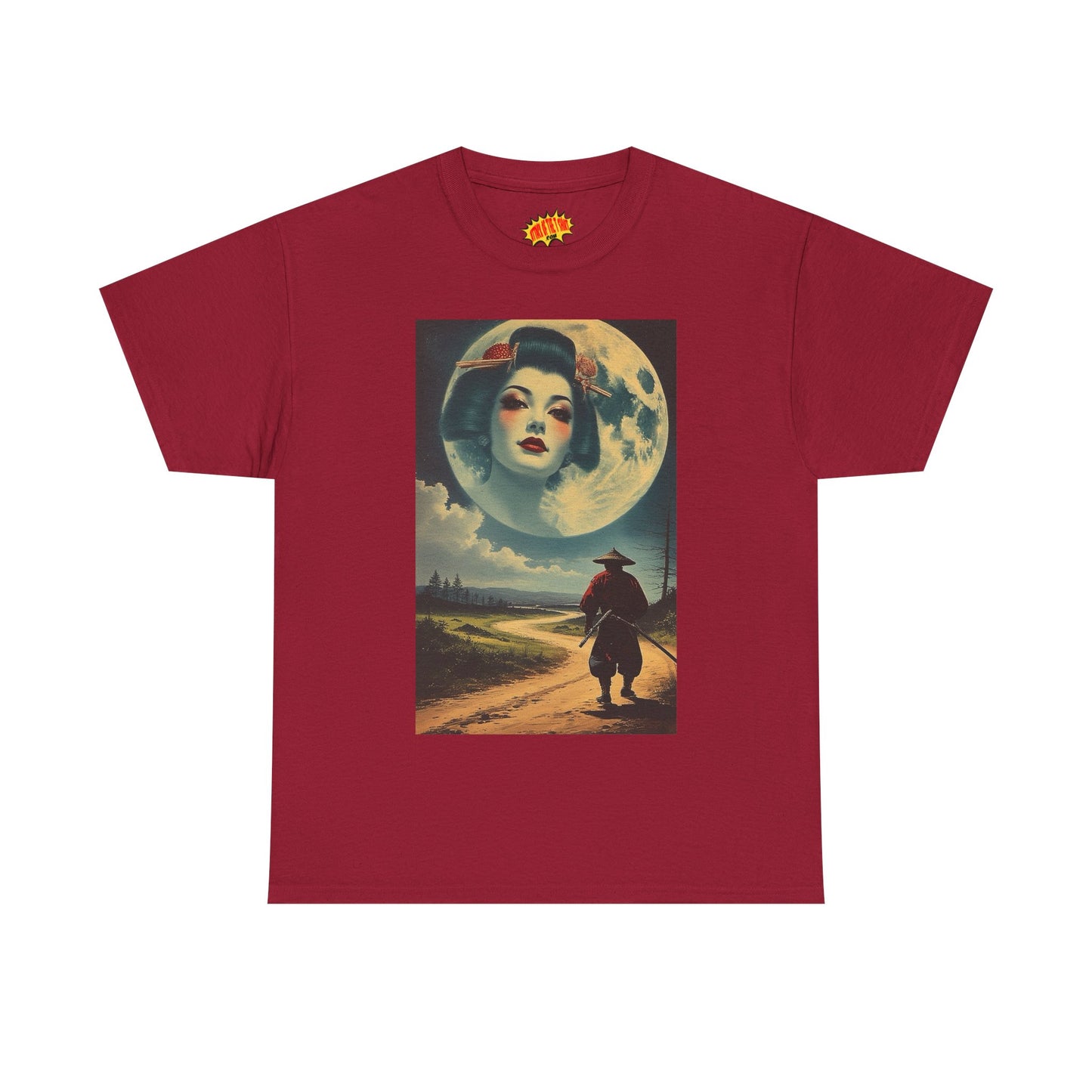 Samurai w/Geisha Full Moon T-Shirt *Multiple Colors*