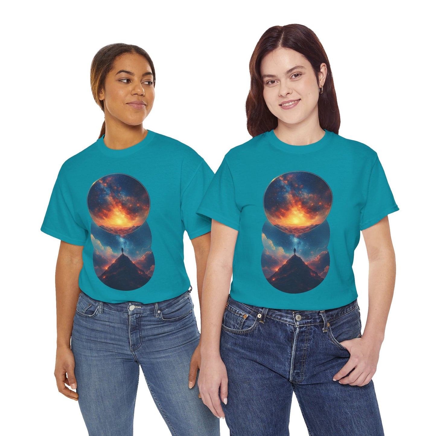 Round Cosmic Galaxy Graphic Art Tee Shirt *Multiple Colors*