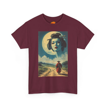 Travelling Samurai w/Moon Geisha Woman T-Shirt