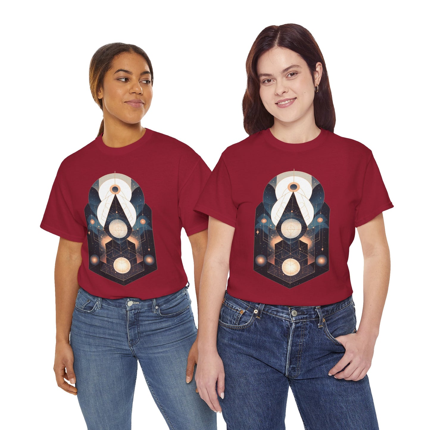 Geometric Space Art Pattern Graphic Tee Shirt *Multiple Colors*