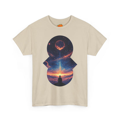 Cosmic Meditation w/Planet Space Graphic Art Tee Shirt