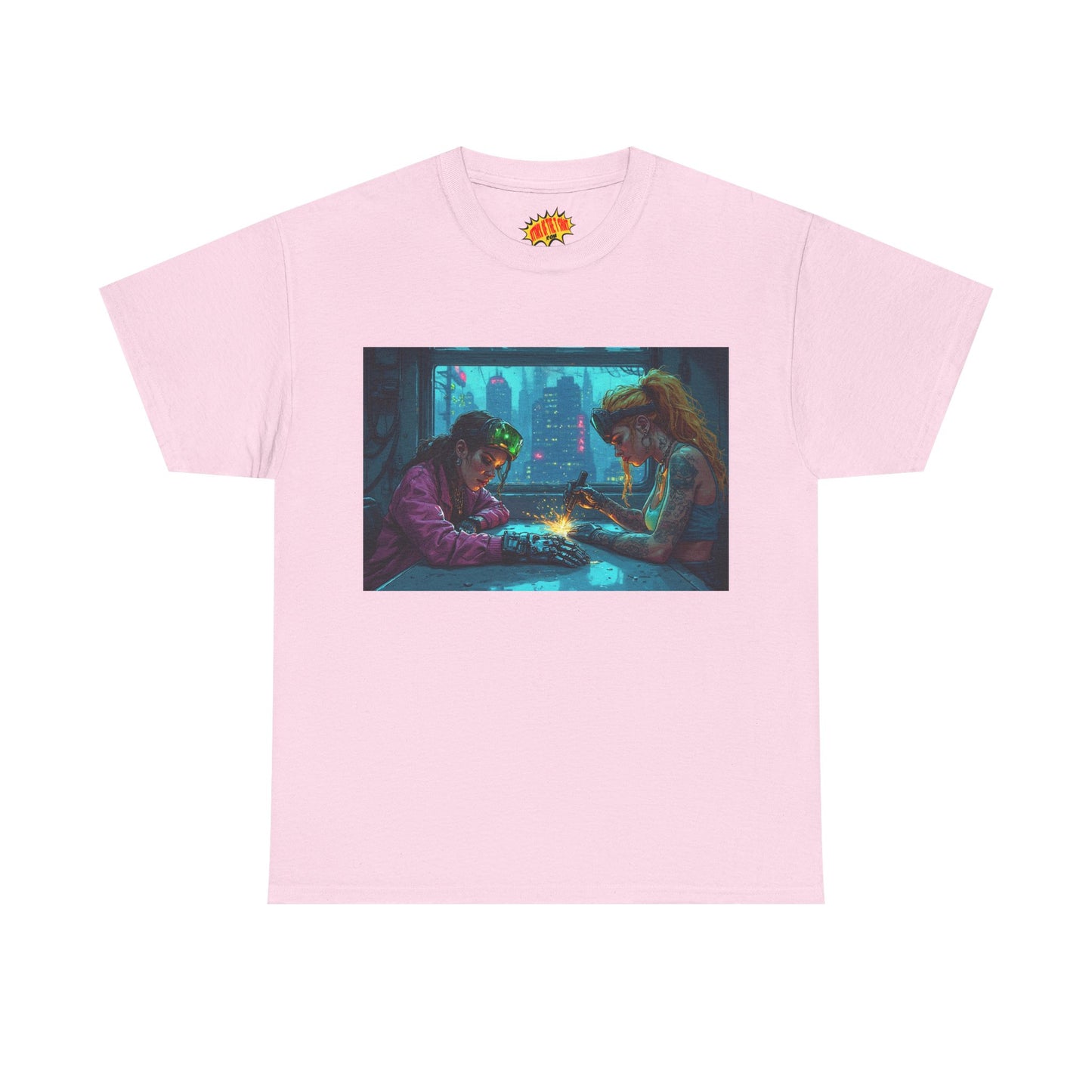 Cyberpunk Ladies Welding Scene T-Shirt *Multiple Colors*