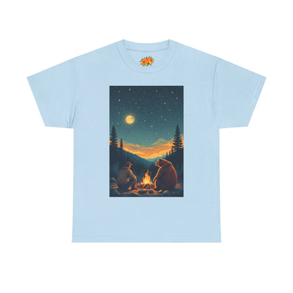 Mountain Man w/ Brown Bear Campfire Scene T-Shirt