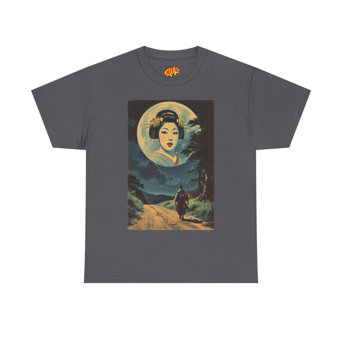 Night Traveller w/Full Moon Geisha Woman T-Shirt *Multiple Colors*