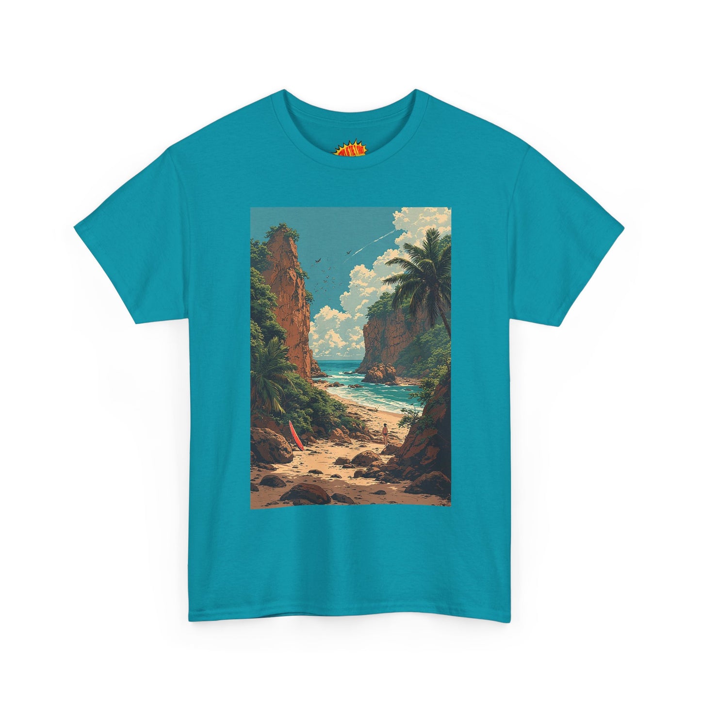 Modern Style Tropical Cliffs Scene T-Shirt *Multiple Colors*