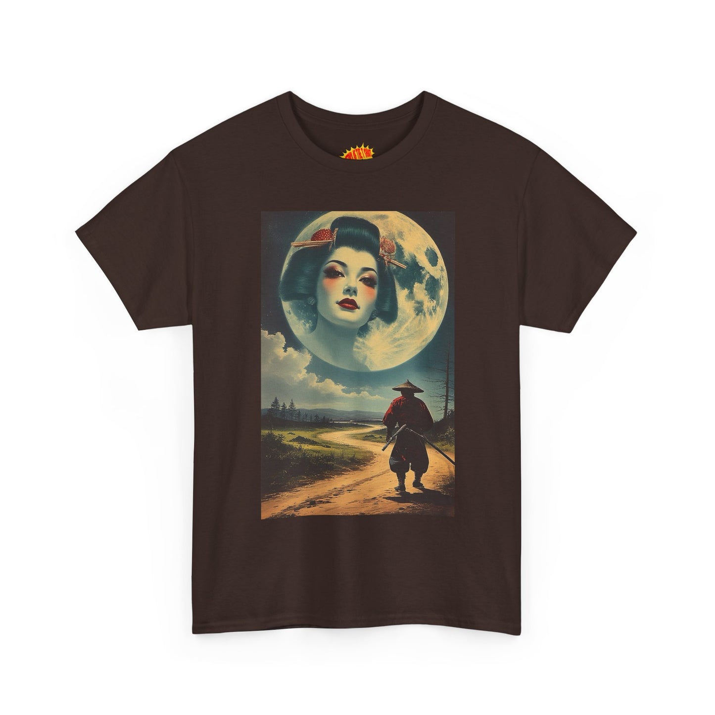 Samurai w/Geisha Full Moon T-Shirt *Multiple Colors*
