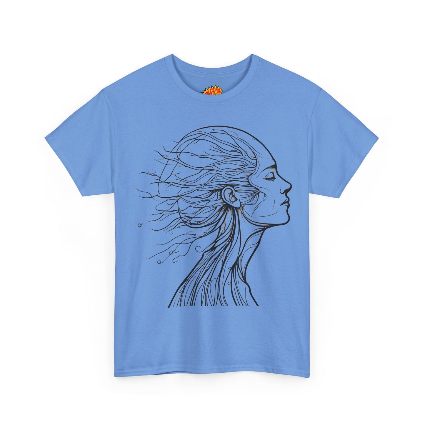 Flowing Line Drawing Face Graphic Art Tee Shirt *Multiple Colors*