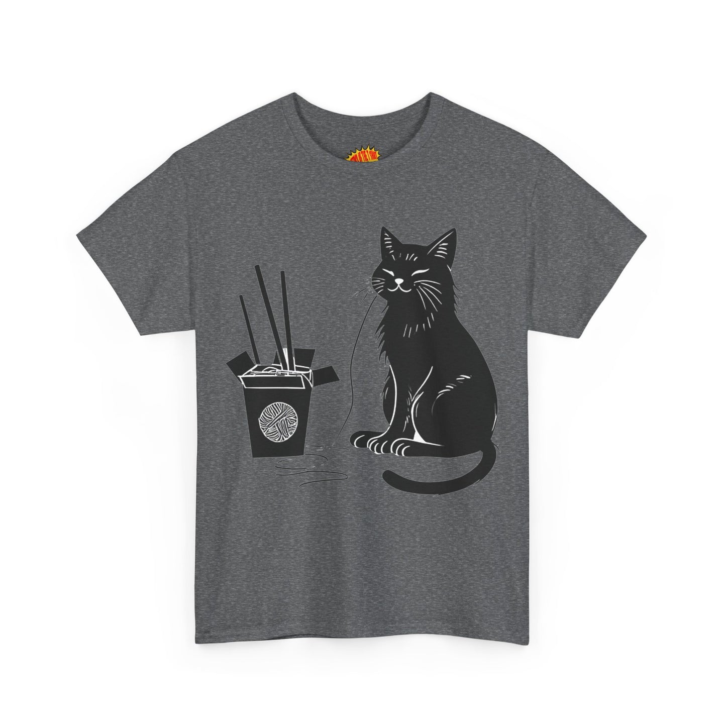 Black Cat w/Takeout Yarn Art Tee Shirt *Multiple Colors*