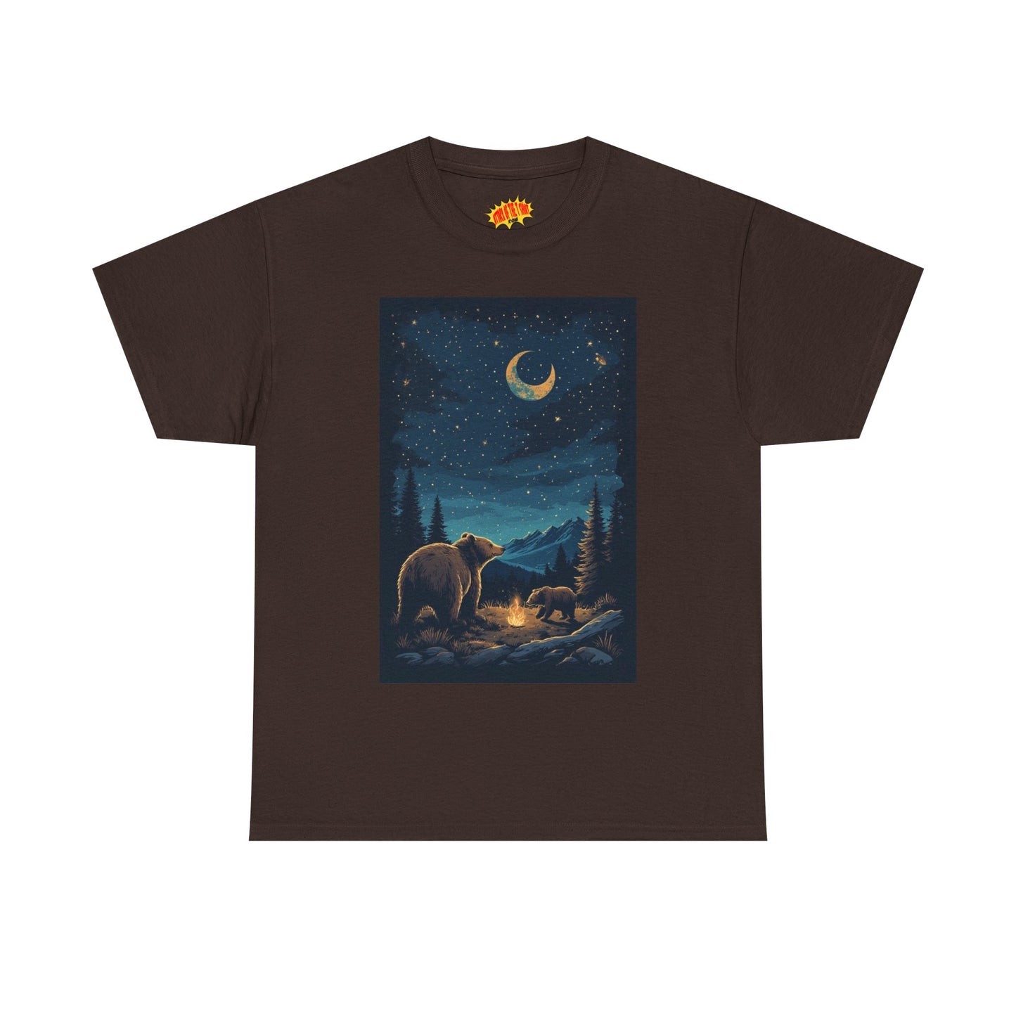 Grizzly Bear with Cub Night Scene T-Shirt *Multiple Colors*