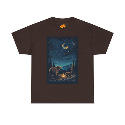 Grizzly Bear with Cub Night Scene T-Shirt
