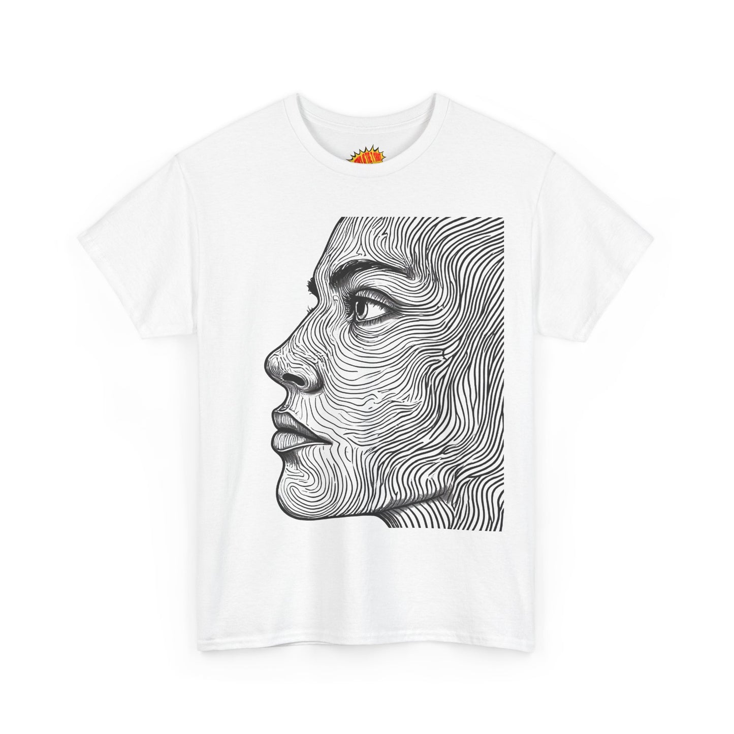 Human Face Profile Line Drawing Graphic Art Tee Shirt *Multiple Colors*