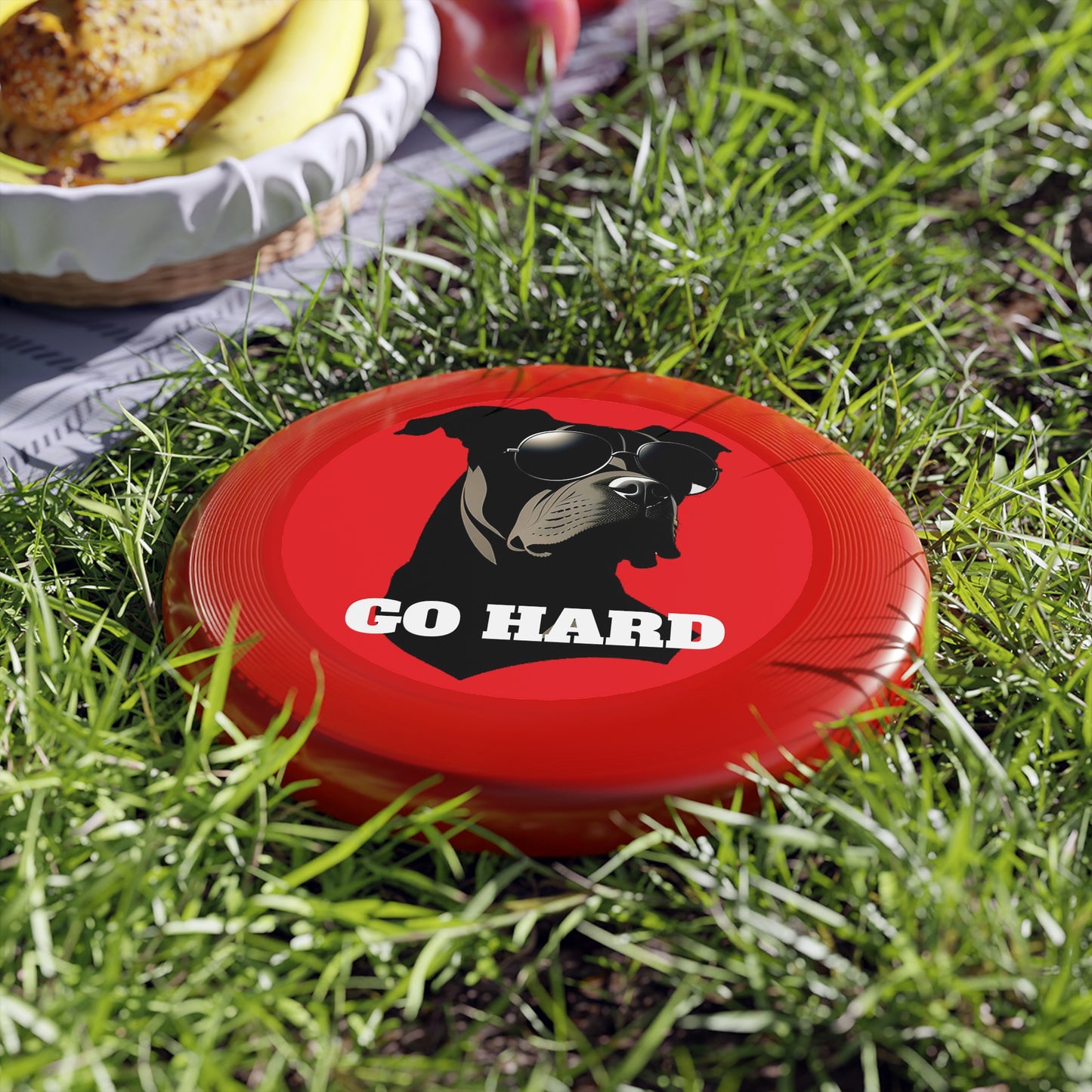 Dog with Sunglasses Frisbee