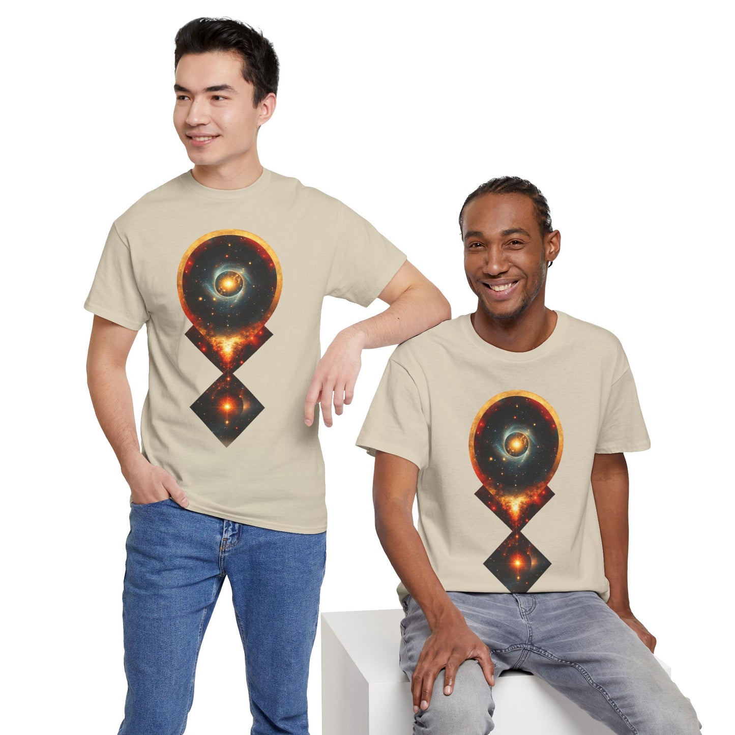 Geometric Space Nebula Graphic Art Tee Shirt *Multiple Colors*