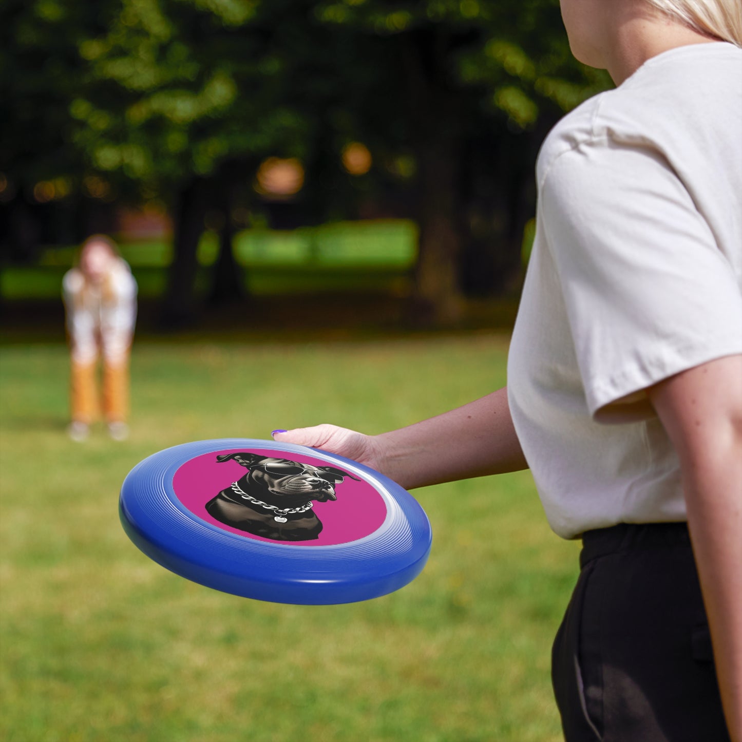 Dog with Sunglasses Frisbee