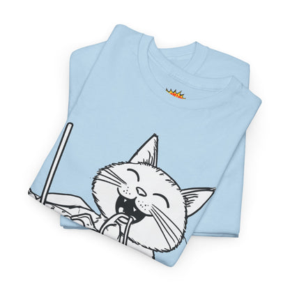 Happy Cat w/Noodles + Yarn Art Tee Shirt