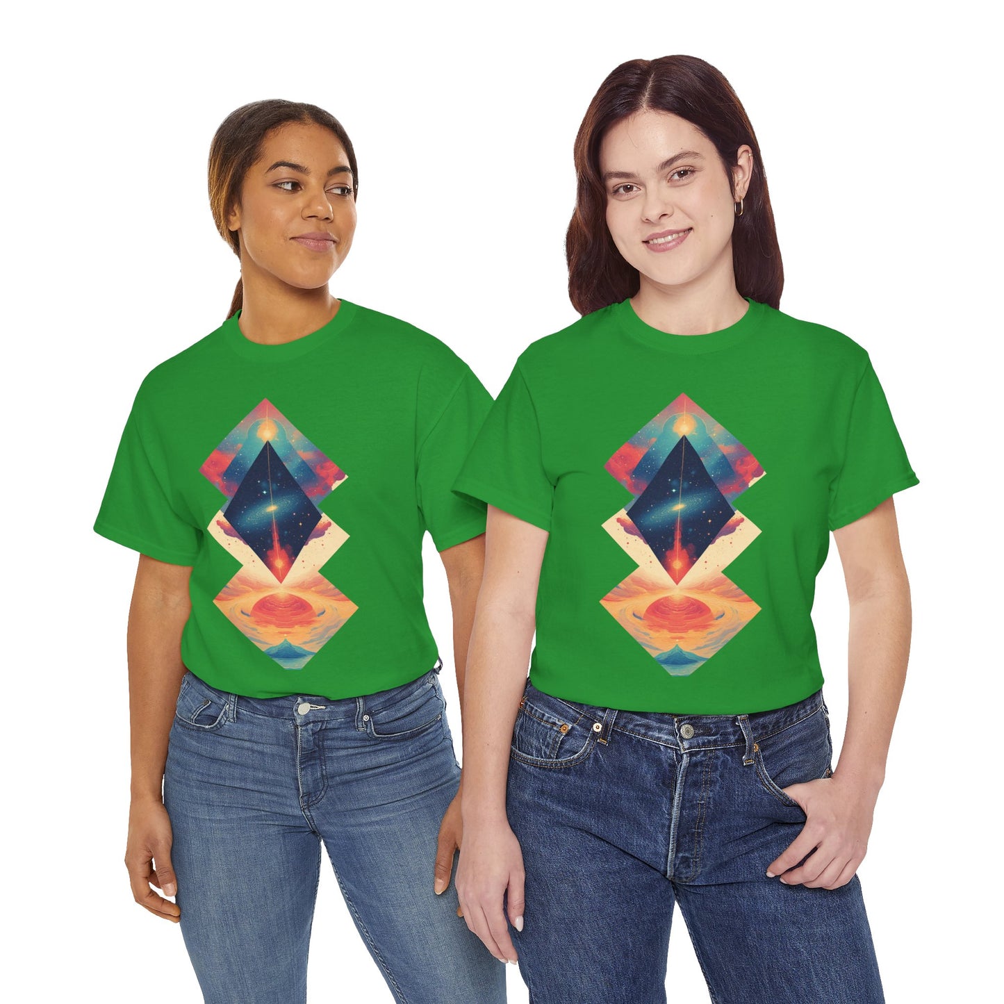 Geometric Shape Galaxy Graphic Space Art Tee Shirt *Multiple Colors*
