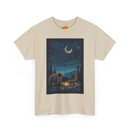Grizzly Bear with Cub Night Scene T-Shirt