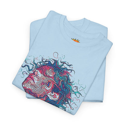 Line Drawing Multicolor Human Graphic Art Tee Shirt
