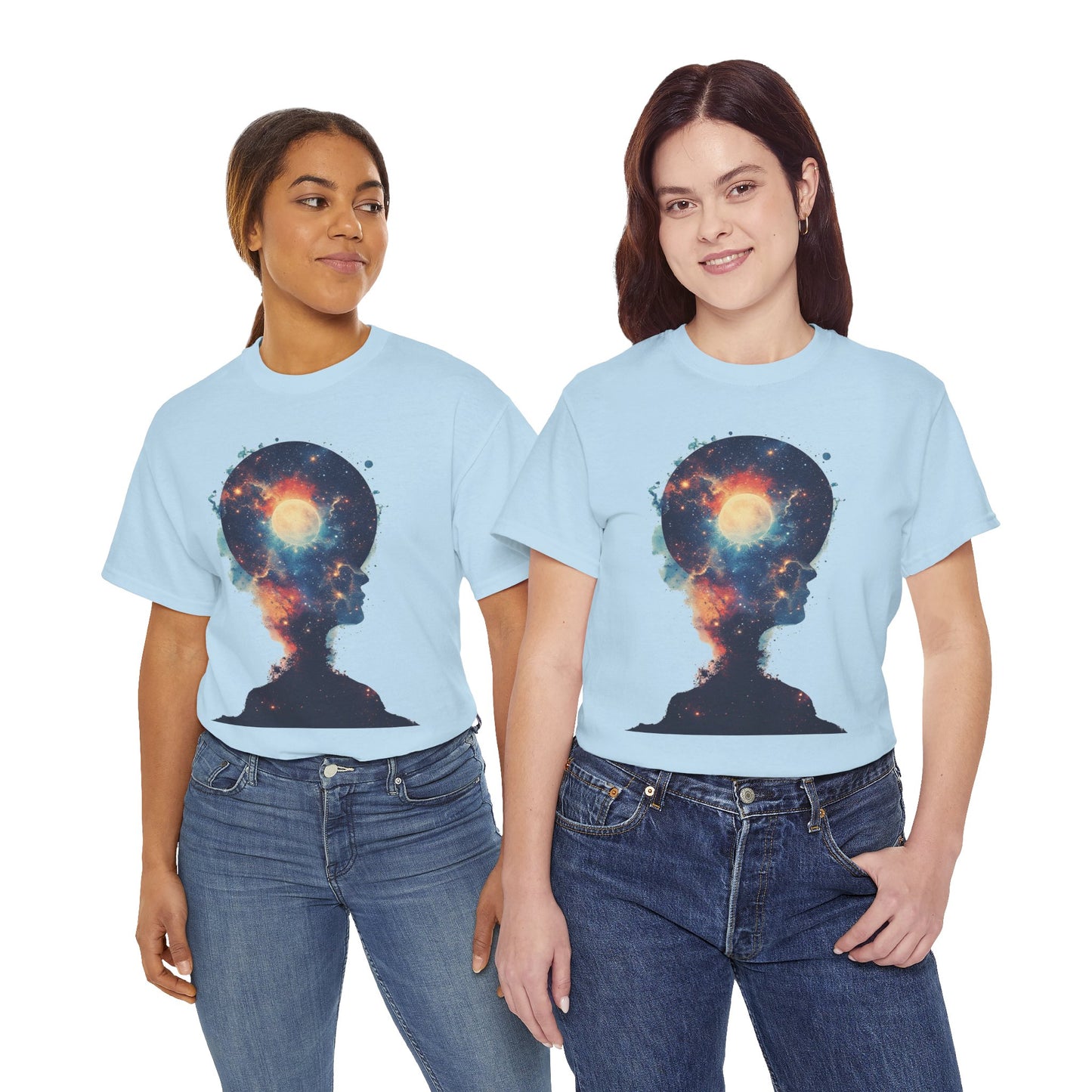 Abstract Galaxy Nebula Art w/Face Graphic Tee Shirt *Multiple Colors*