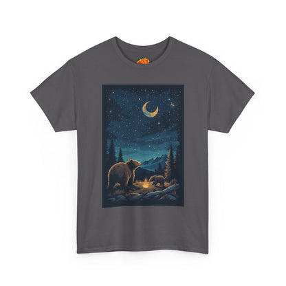 Grizzly Bear with Cub Night Scene T-Shirt