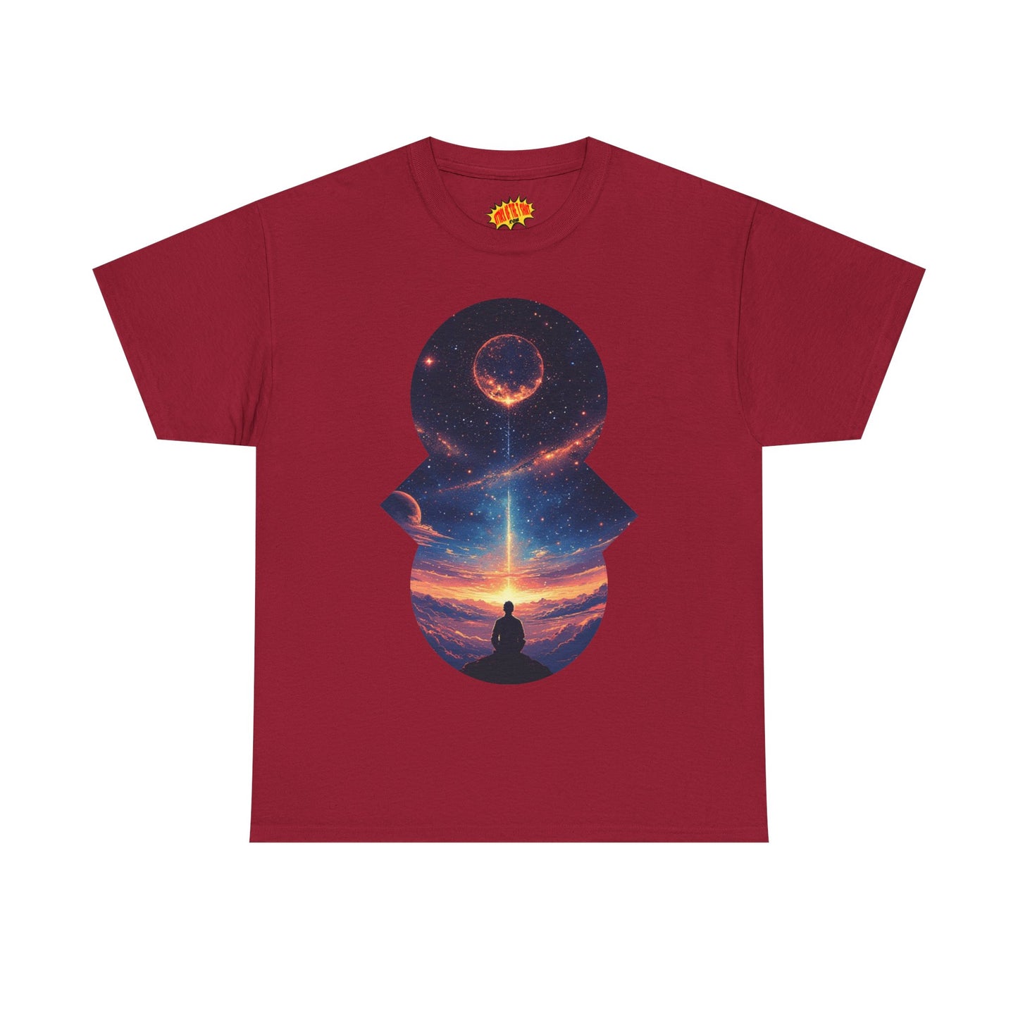 Cosmic Meditation w/Planet Space Graphic Art Tee Shirt *Multiple Colors*