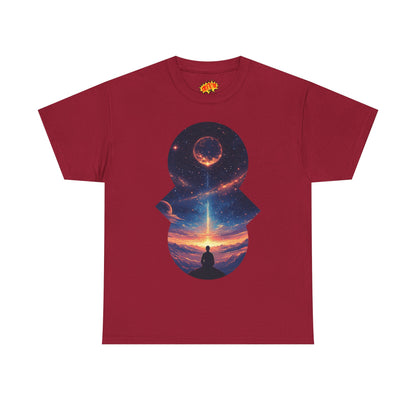 Cosmic Meditation w/Planet Space Graphic Art Tee Shirt
