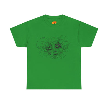 Abstract Face Line Drawing Graphic Art Tee Shirt